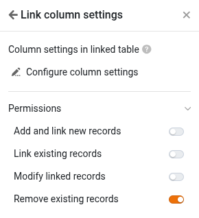 New permission in the app: Delete existing links