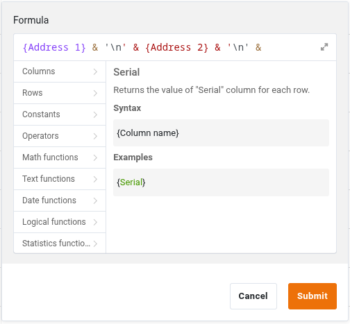 Line breaks in string formulas
