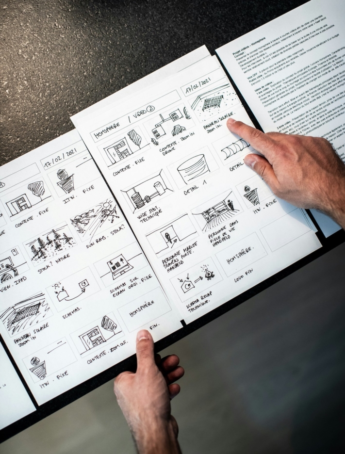 Von Hand gezeichnetes Storyboard