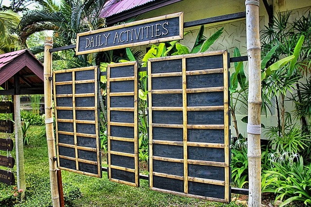 Daily activities on a board