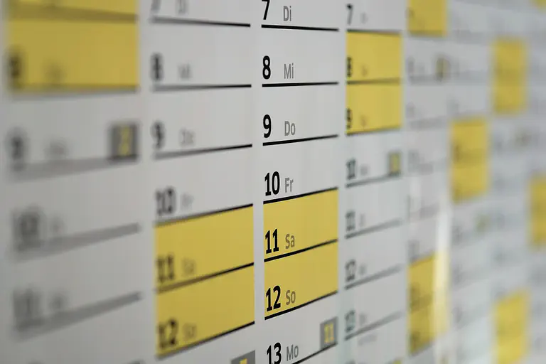 Vacation planning calendar view