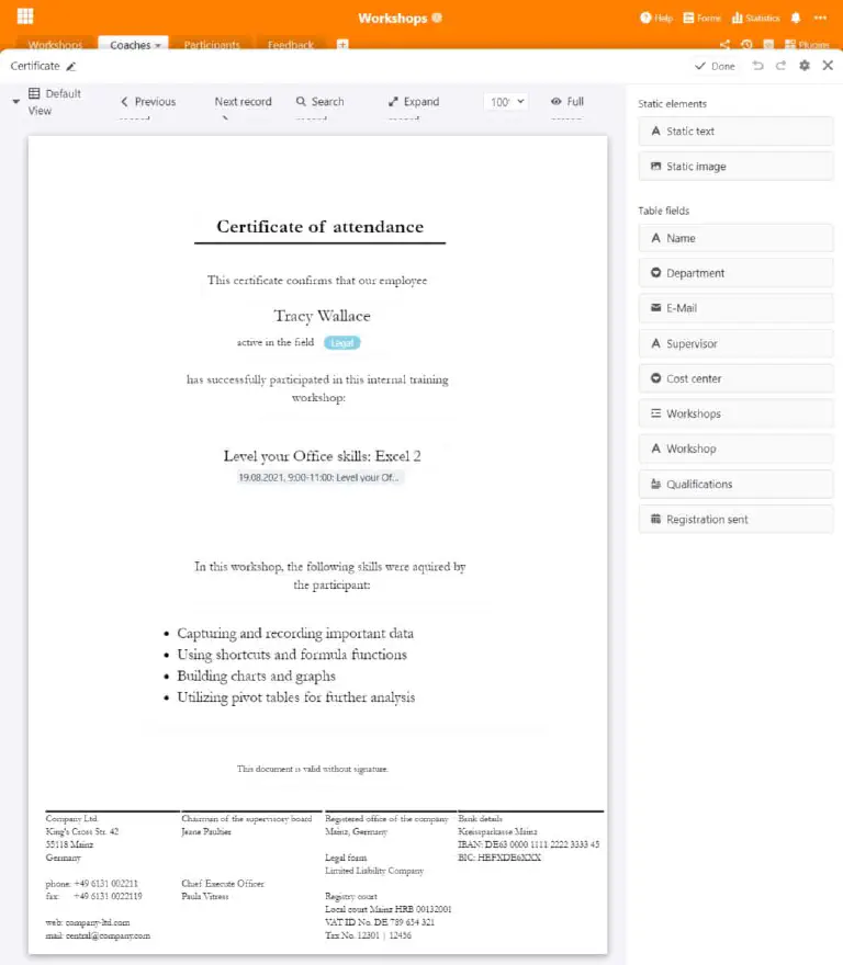 Create certificates without extra effort with the Page Design Plugin